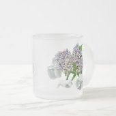 Pet met blauwe kant Hydrangea Matglas Koffiemok (Voorkant rechts)