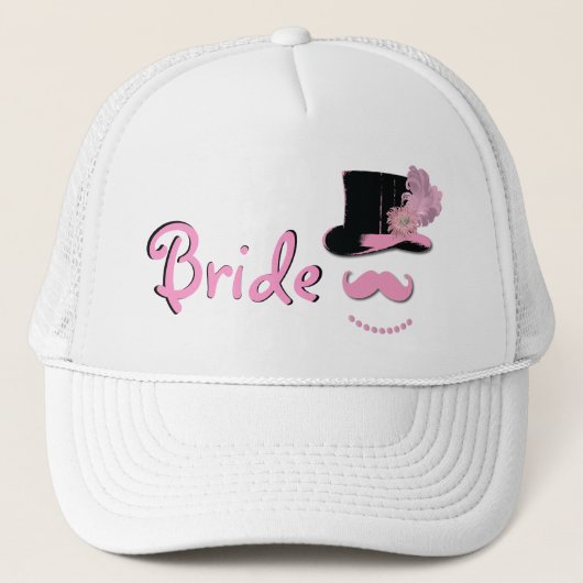 Pet met bovenhoed, snor, parels, veer (Voorkant)