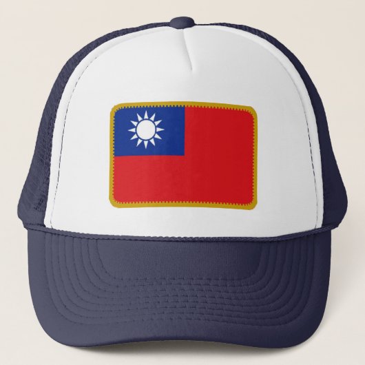 Pet met geborduurd effect op de Taiwanese vlag (Voorkant)