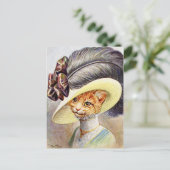 Pet met kattenvoer briefkaart (Staand voorkant)