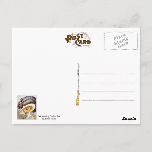 Pet met kattenvoer briefkaart (Achterkant)