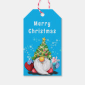 Pet met kerstbomen Gnome Gift Labels Cadeaulabel (Voorkant)