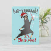 Pet met kersthaak voor negja-haak feestdagenkaart (Staand voorkant)