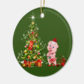pet met kerstmis keramisch ornament (Links)