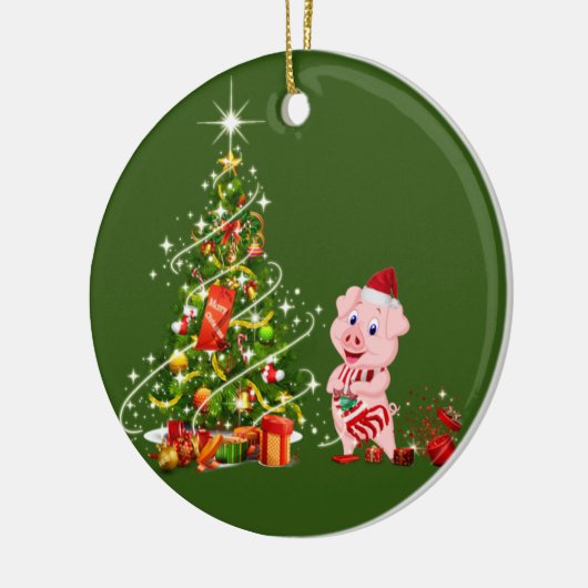 pet met kerstmis keramisch ornament (Links)