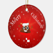 Pet met kerstpoep en scarf Fun Emoji Gift Keramisch Ornament (Links)