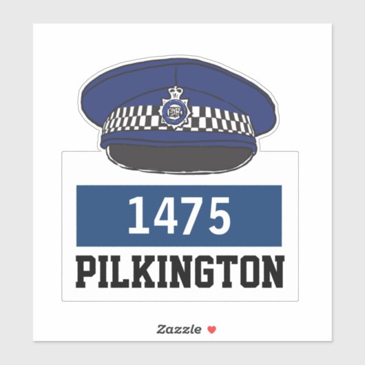 Pet met naam en nummer van politie sticker (Vel)