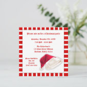 Pet met rode en witte kerstmis kaart (Staand voorkant)