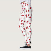 Pet met rode kerststop en snoepriet leggings (Links)