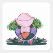 Pet met wilde bloemen. vierkante sticker (Voorkant)