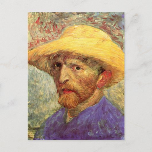 Pet met zelfportret (F526)Van Gogh Fine Art Briefkaart (Voorkant)