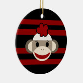 Pet met zwarte en rode sokaakkapje keramisch ornament (Rechts)