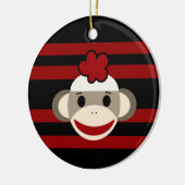 Pet met zwarte en rode sokaakkapje keramisch ornament (Links)