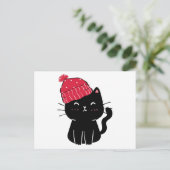 pet met zwarte katten briefkaart (Staand voorkant)