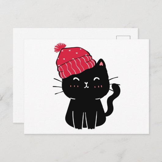 pet met zwarte katten briefkaart (Voorkant / Achterkant)