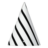 Pet met zwarte & witte streping feesthoedjes (Links)