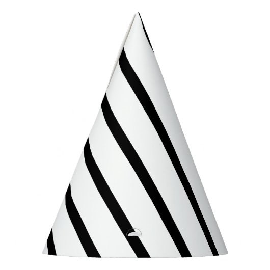 Pet met zwarte & witte streping feesthoedjes (Links)