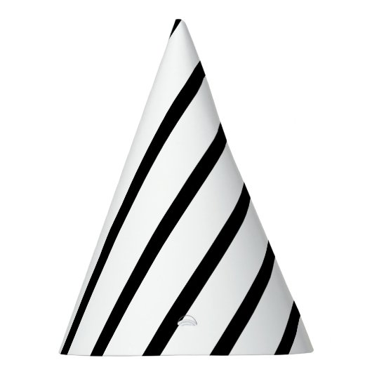 Pet met zwarte & witte streping feesthoedjes (Rechts)