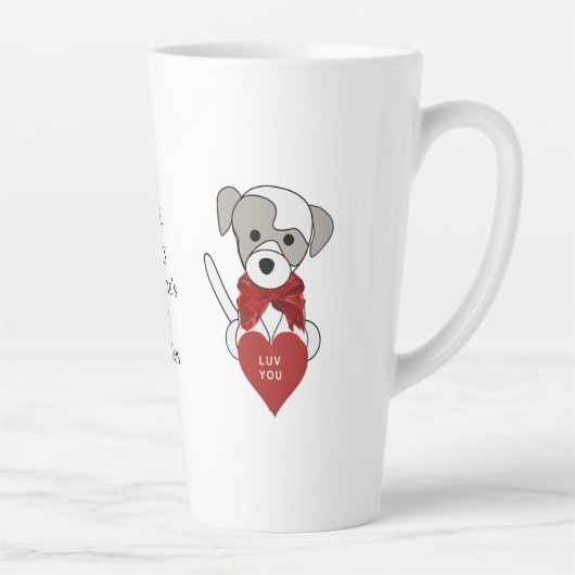 Pet Moeder Valentijnsdag Puppy Heart Latte Latte Mok (Rechts)