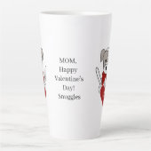 Pet Moeder Valentijnsdag Puppy Heart Latte Mok (Voorkant)