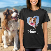 Pet Mom Custom Foto Hart Paw Prints Hondenliefhebb T-shirt