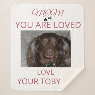 Pet Mom Heartfelt Photo Comfort Sherpa Deken