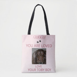 Pet Mom Heartfelt Photo Design Tote Bag