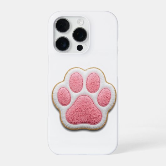 Pet Mom Phone Case | Chenille Embroidery Heart Paw iPhone Hoesje (Achterkant)