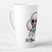 Pet Mom Vibes Poodle Dog Sunglasses Pink Gift Latte Mok (Linkerhoek)