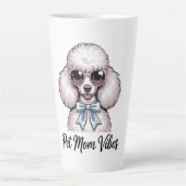 Pet Mom Vibes Poodle Dog Sunglasses Pink Gift Latte Mok (Voorkant)