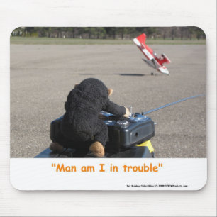 Pet Monkey Crashing Dads RC Plane Mouse Mat Muismat