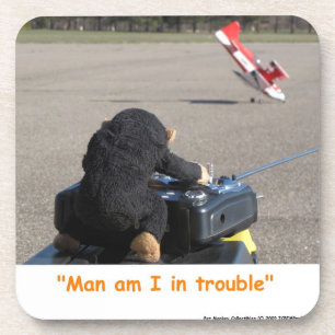 Pet Monkey Crashing Dads RC Plane Onderzetter Set