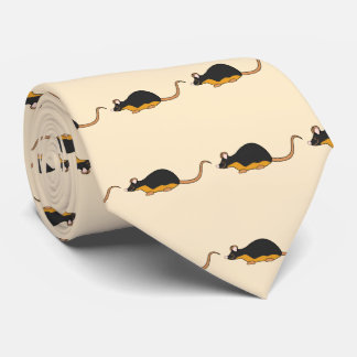Pet Mouse. Black Tan Mouse Stropdas