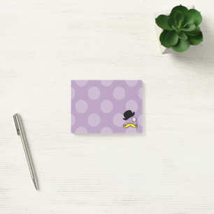 Pet, Mustache, Monocle - Zwart Paars geel Post-it® Notes