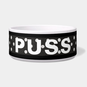 Pet-naam op poladolint voerbakje