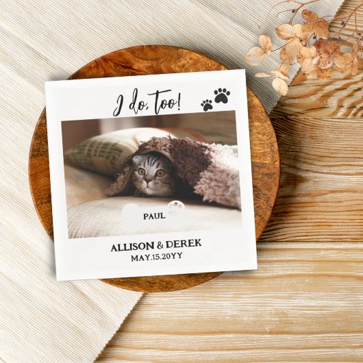 Pet Name Dog Cat Custom Photo Funny Wedding Napkin Servet