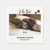 Pet Name Dog Cat Custom Photo Funny Wedding Napkin Servet (Voorkant)