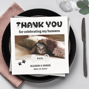 Pet Name Dog Cat Custom Photo Funny Wedding Servet