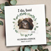 Pet Name Dog Cat Custom Photo Wreated Wedding Servet