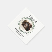 Pet Name Dog Cat Custom Photo Wreated Wedding Servet (Hoek)