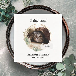 Pet Name Dog Cat Custom Photo Wreath Wedding Napki Servet