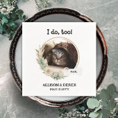Pet Name Dog Cat Custom Photo Wreath Wedding Napki Servet