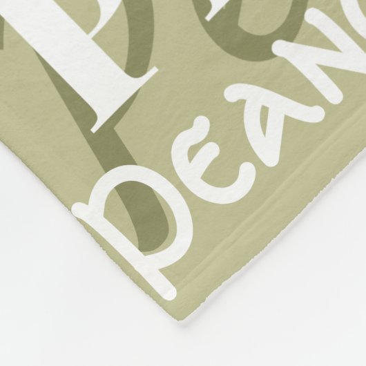 Pet Name Patroon Sage Groen Wit Klein Fleece Deken (Hoek)