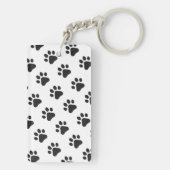 Pet NAME Paw Prints Zwart Wit Dieren Fun Sleutelhanger (achterkant)