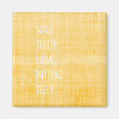 PET-namen tijdloze keepomwille decor geel Magneet (Voorkant)