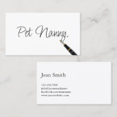 Pet Nanny Elegant Handschrift Script Visitekaartje (Voorkant / Achterkant)