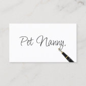 Pet Nanny Elegant Handschrift Script Visitekaartje (Voorkant)