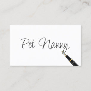 Pet Nanny Elegant Handschrift Script Visitekaartje