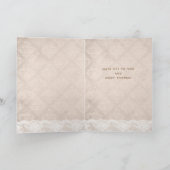 Pet One Feather Thank You Card Lace Damask Bedankkaart (Binnen)