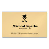 Pet op de schil, beige spoelsilhouette magnetisch visitekaartje (Voorkant)